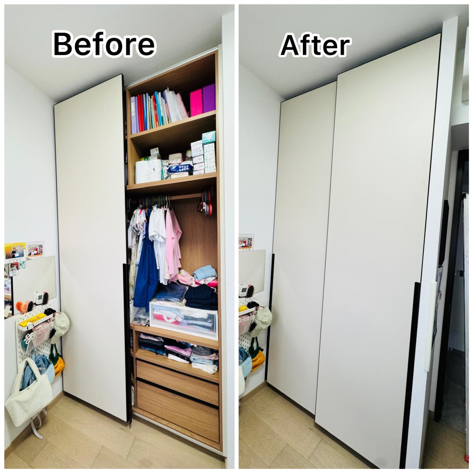 Built-in Wardrobe Door Replacement & Installation Service in Singapore